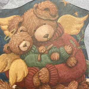 Vintage Lindy Bowman Christmas Teddy Bear Angel Decorative Gift Box Holiday